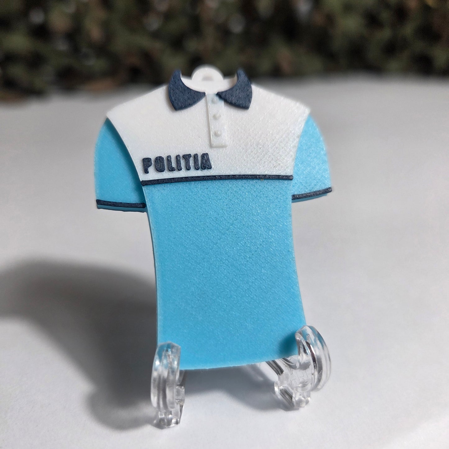 Breloc Personalizat MiniGrad + Tricou Rutieră Alb/Bleu