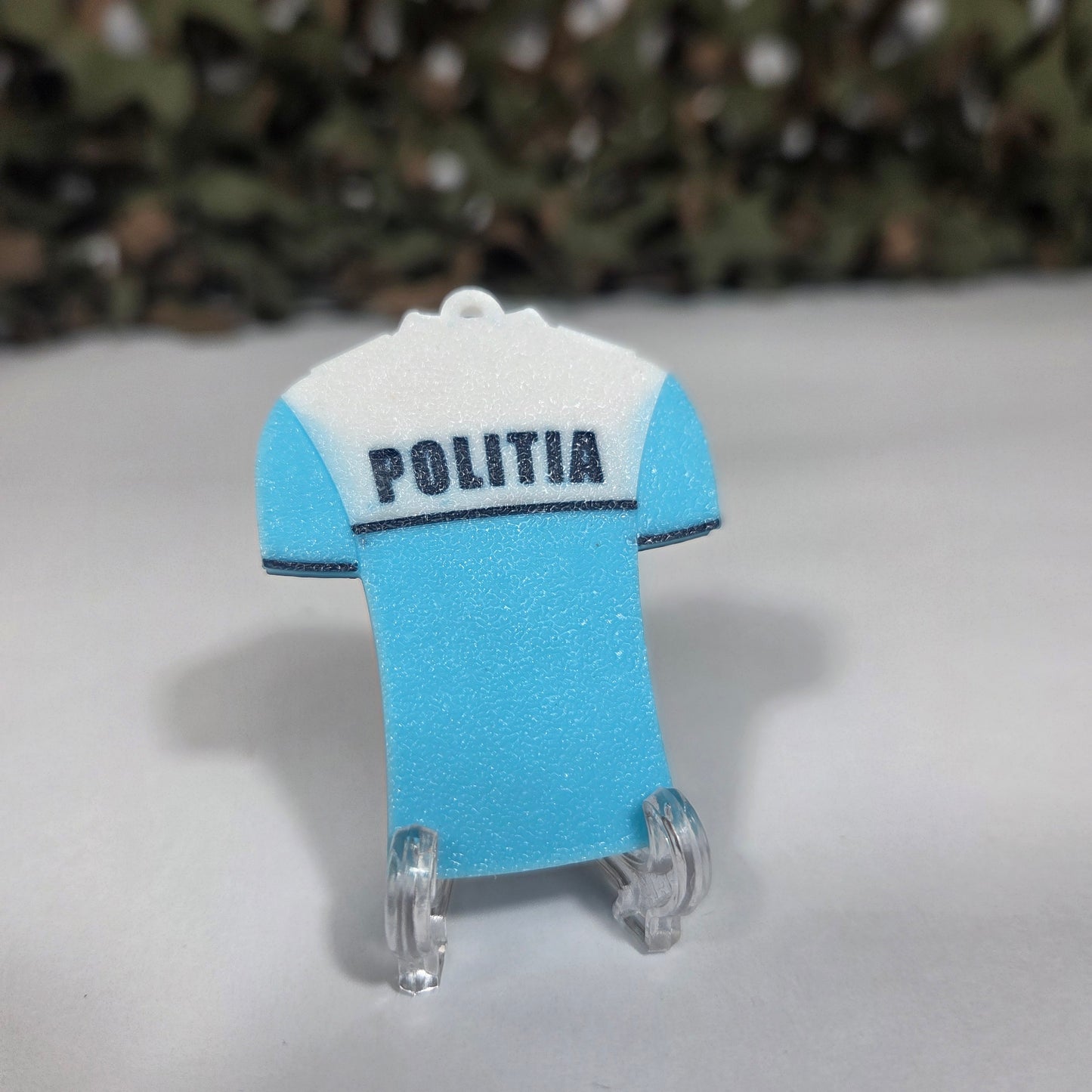 Breloc Personalizat MiniGrad + Tricou Rutieră Alb/Bleu