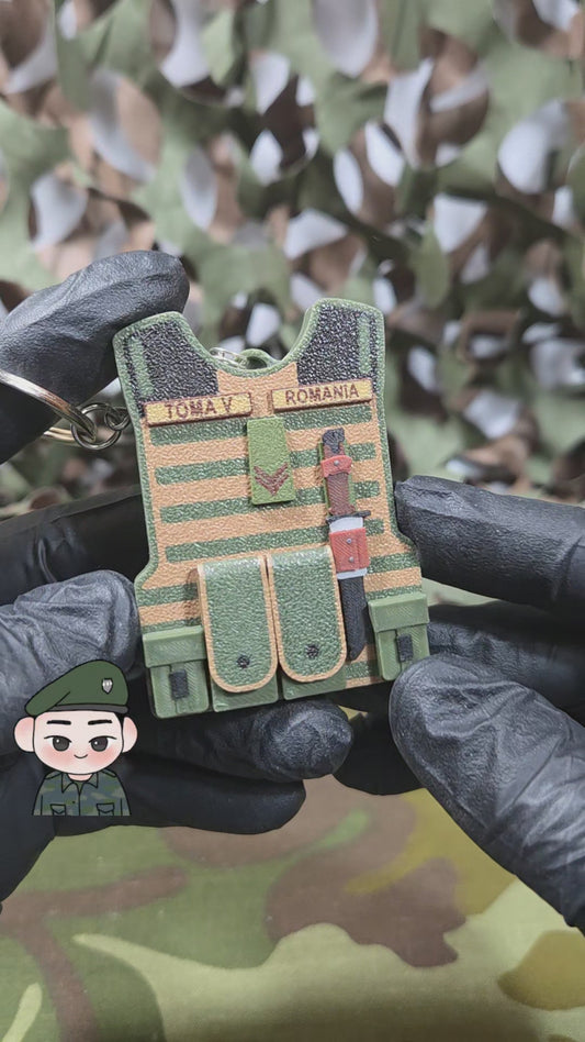 Breloc Personalizat Vestă Tactică Armată Cu Accesorii