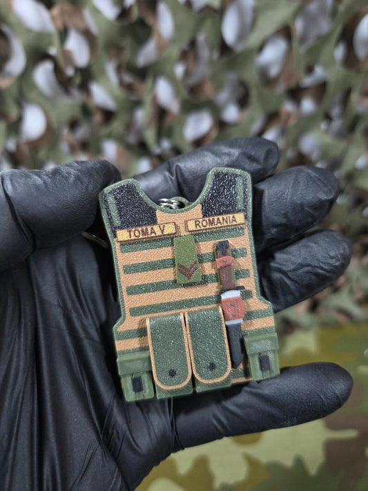 Breloc Personalizat Vestă Tactică Armată Cu Accesorii
